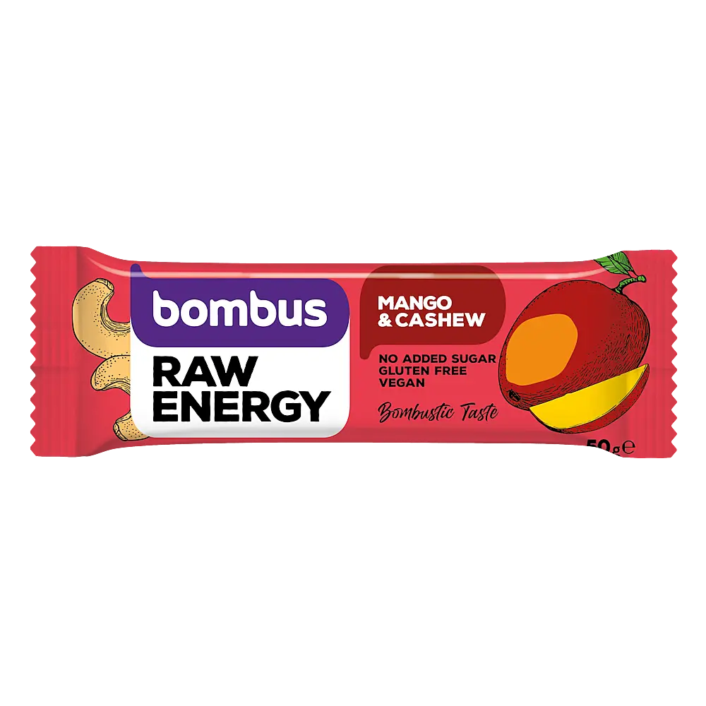 Bombus Tyčinka Raw Energy Mango & Cashew 50 g