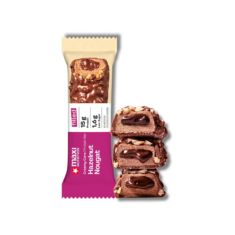 MAXI NUTRITION Creamy core protein bar lískový nugát 45 g