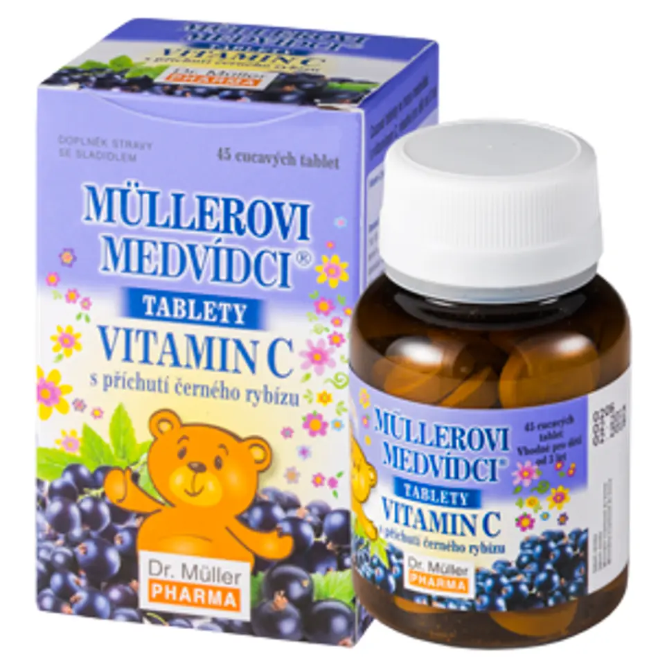 Müllerovi medvídci s vit.C s přích.čer.ryb. 45 tablet