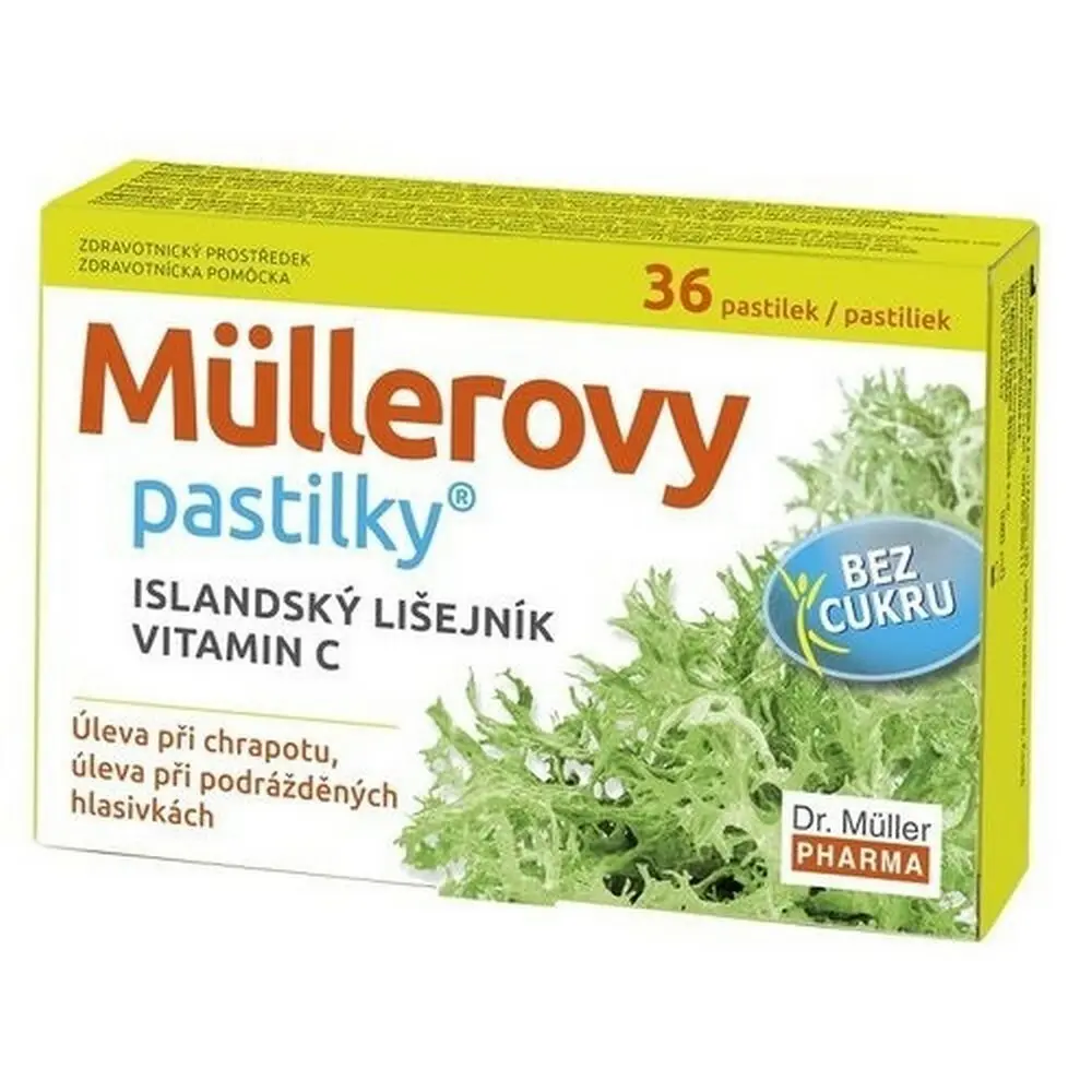 DR. MÜLLER Müllerovy pastilky s islandským lišejníkem bez cukru 36 ks