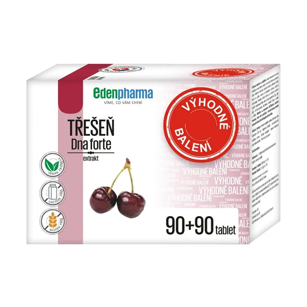 EDENPHARMA Třešeň Dna forte 90+90 tablet DUOPACK 180 kusů