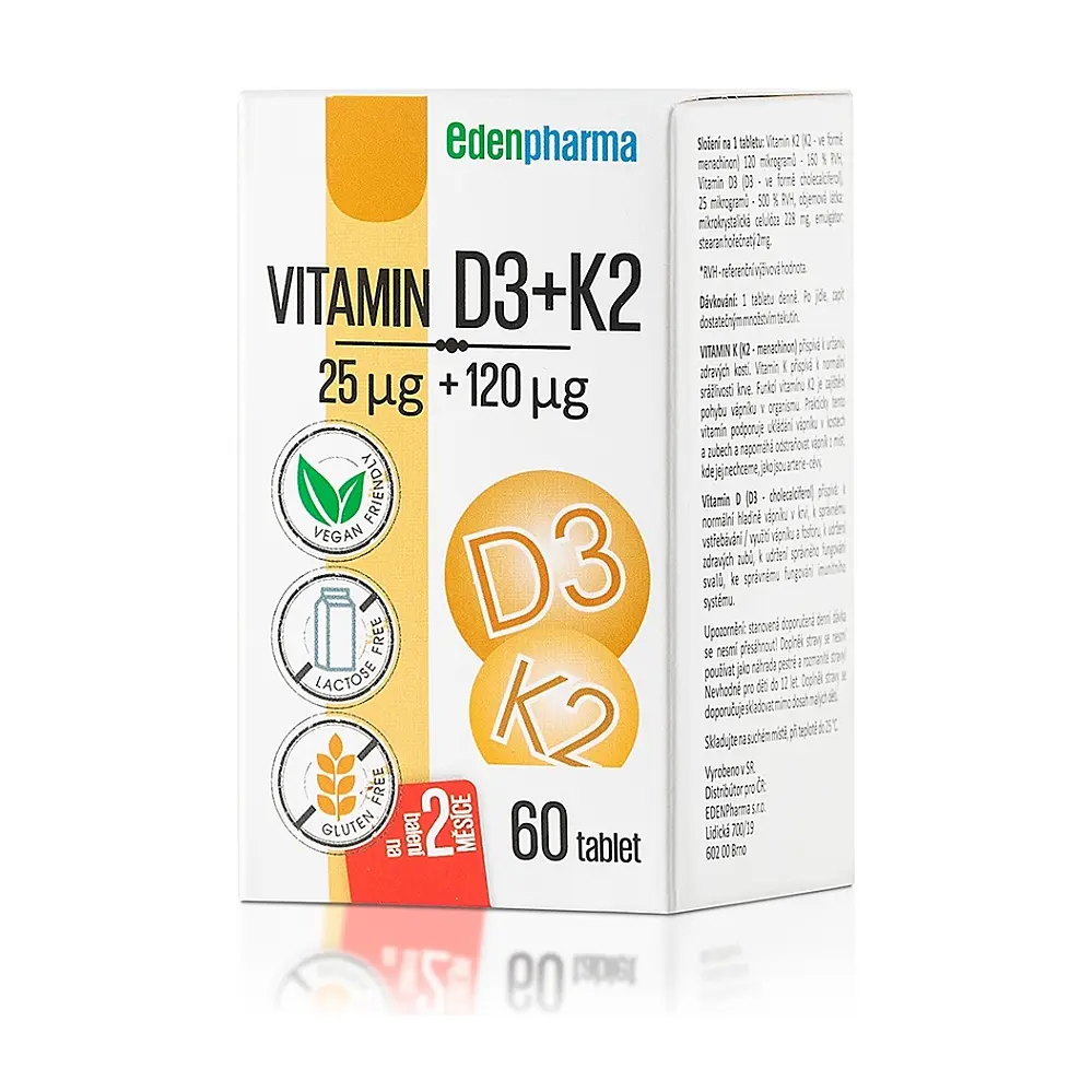 Edenpharma Vitamín D3 + K2 60 tbl