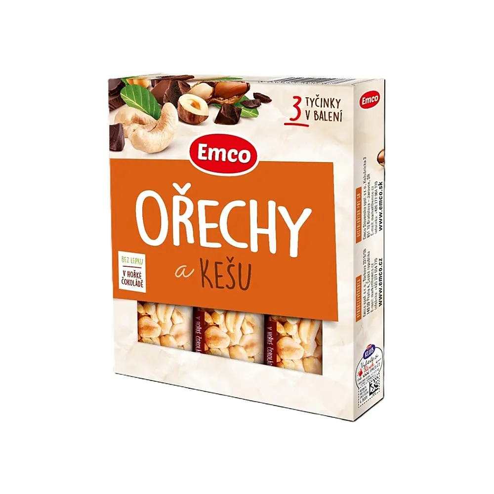 EMCO Tyčinka ořechy kešu 3 x 35 g