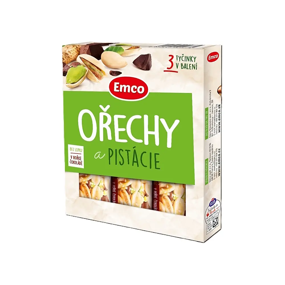 EMCO Tyčinka ořechy pistácie 3 x 35 g