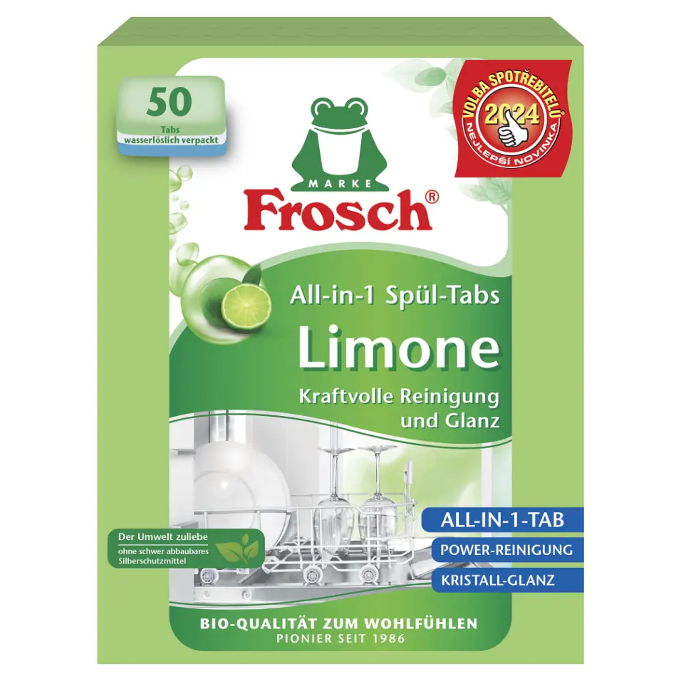 Tablety do myčky Frosch - all in 1, limetka, 50 ks