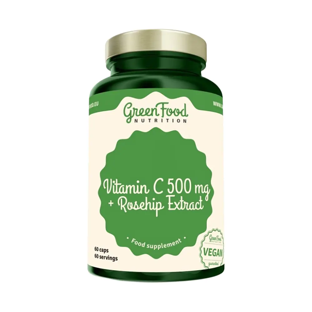 GreenFood Vitamin C 500mg+Rosehip Extract cps.60