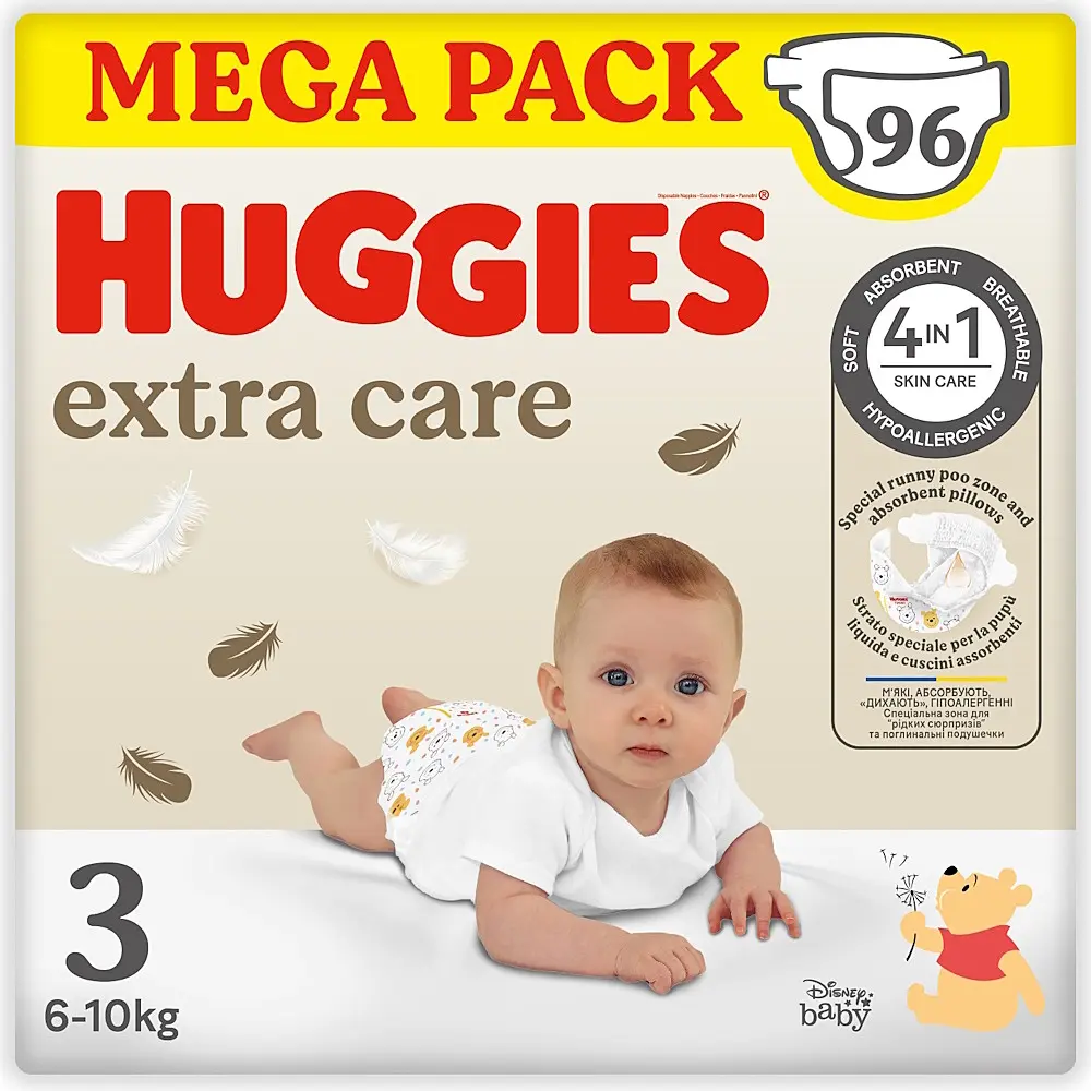 HUGGIES extra care 3 6-10kg 96ks box