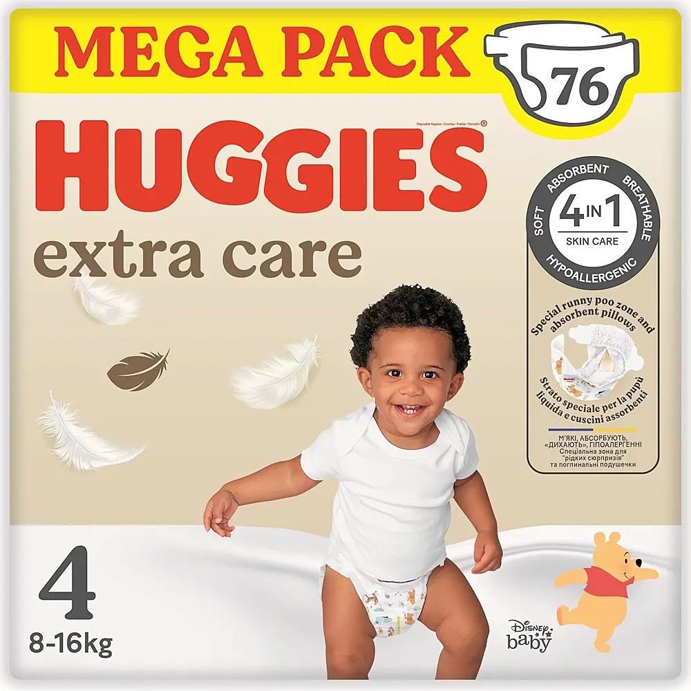 HUGGIES extra care 4 8-16kg 76ks box