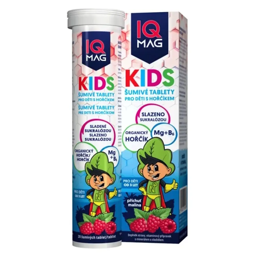 IQ Mag KIDS organický hořčík pro děti. šumivé tablety 20 tbl