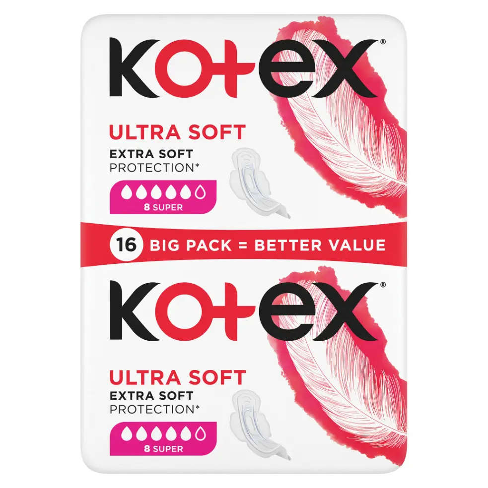 Kotex Ultra Soft Super - dámské vložky - 16 ks
