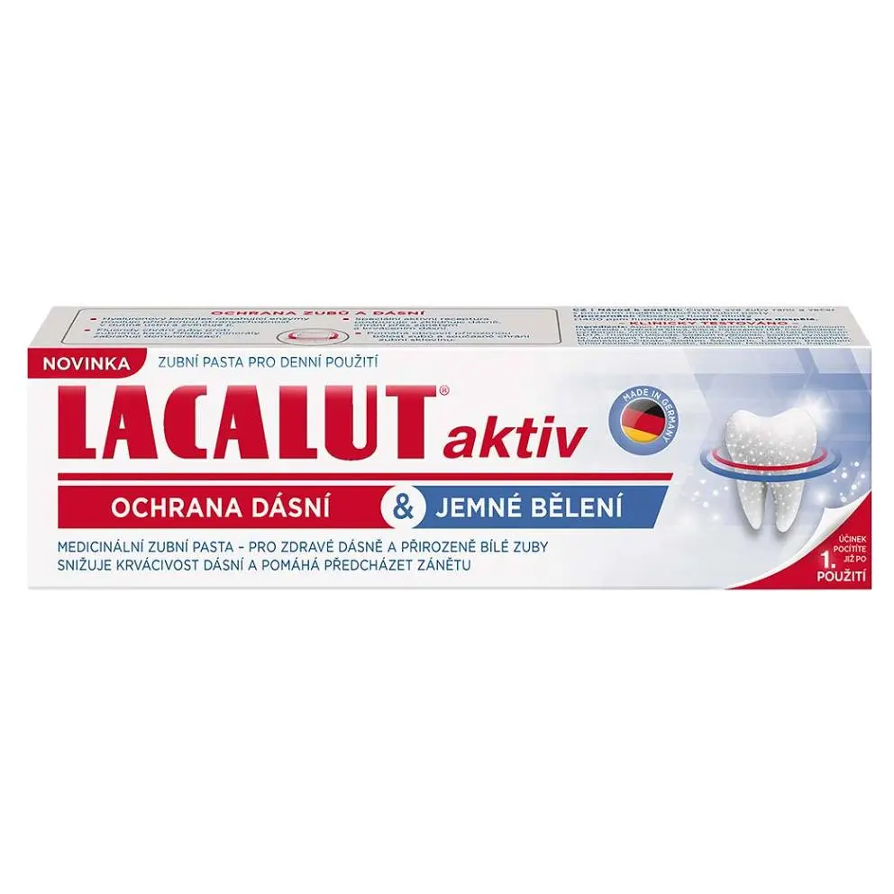 Lacalut Aktiv zubní pasta ochrana dásní & jemné bělení 75ml