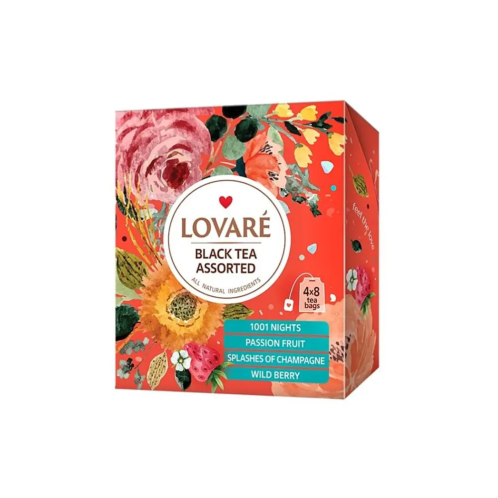 LOVARÉ Black Tea Assorted coll. 64g (32 sáčků, kolekce čajů)