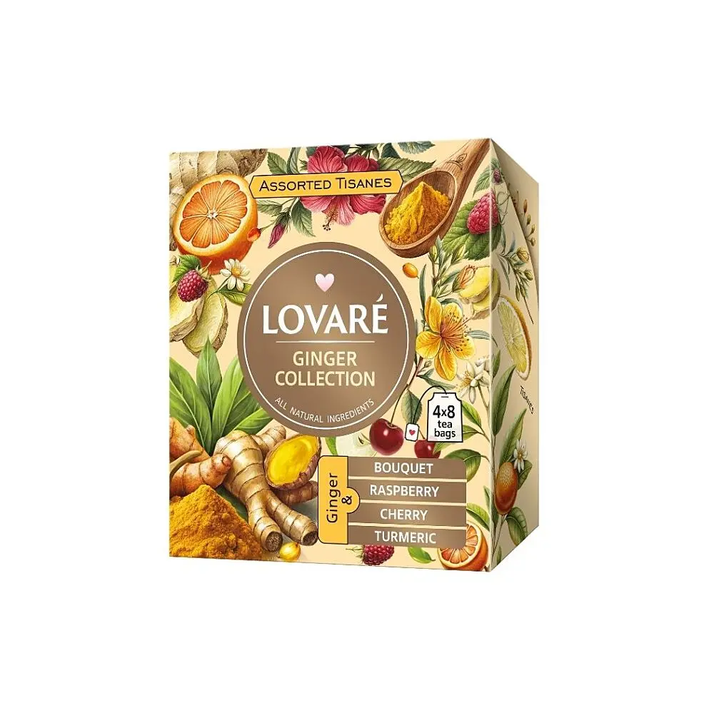 LOVARÉ Ginger collection kolekce bylinných čajů 32 sáčků