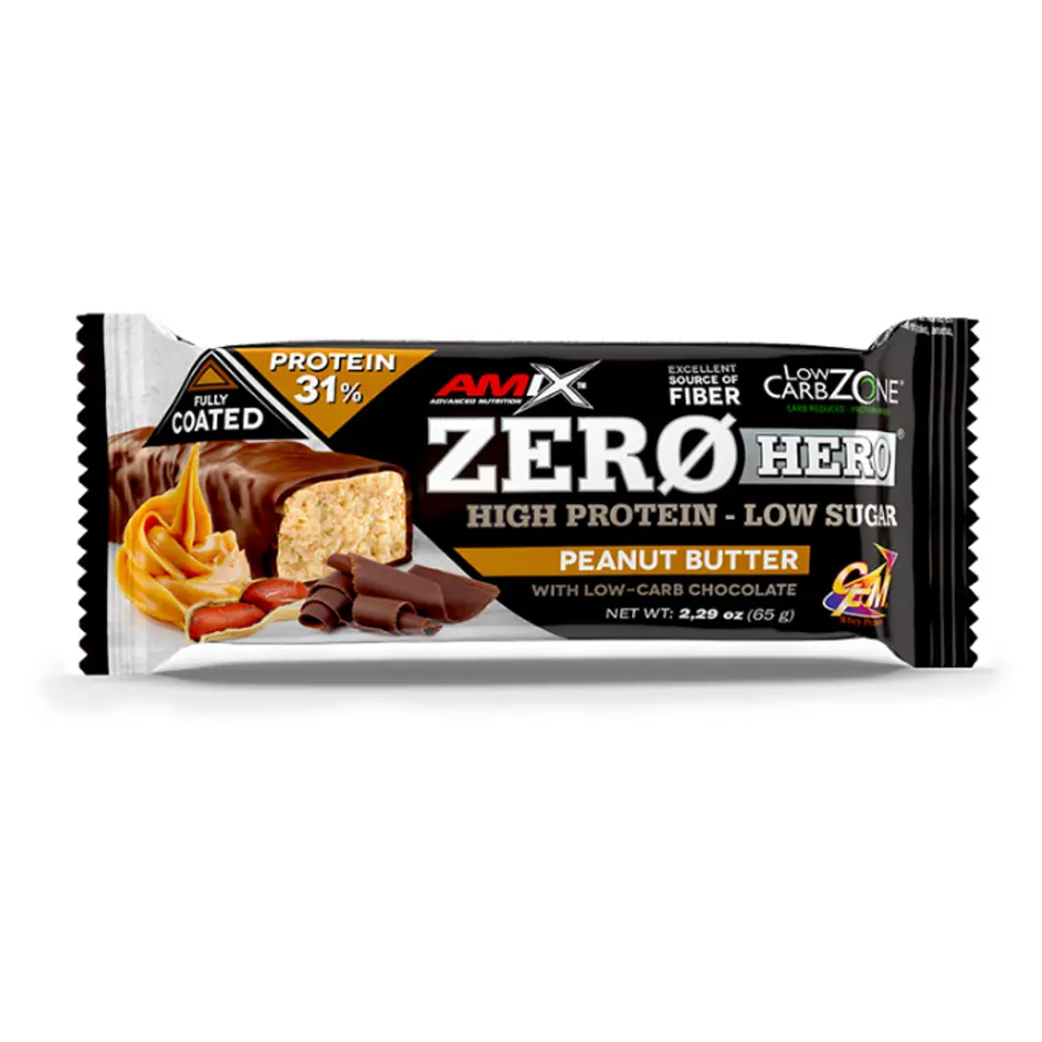 AMIX Zero hero 31% protein bar arašídové máslo proteinová tyčinka 65 g