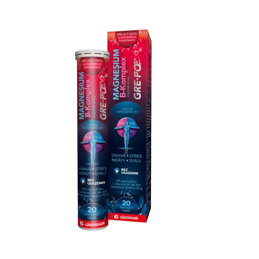 Magnesium B-komplex GRE-PO Glenmark tbl.eff.20