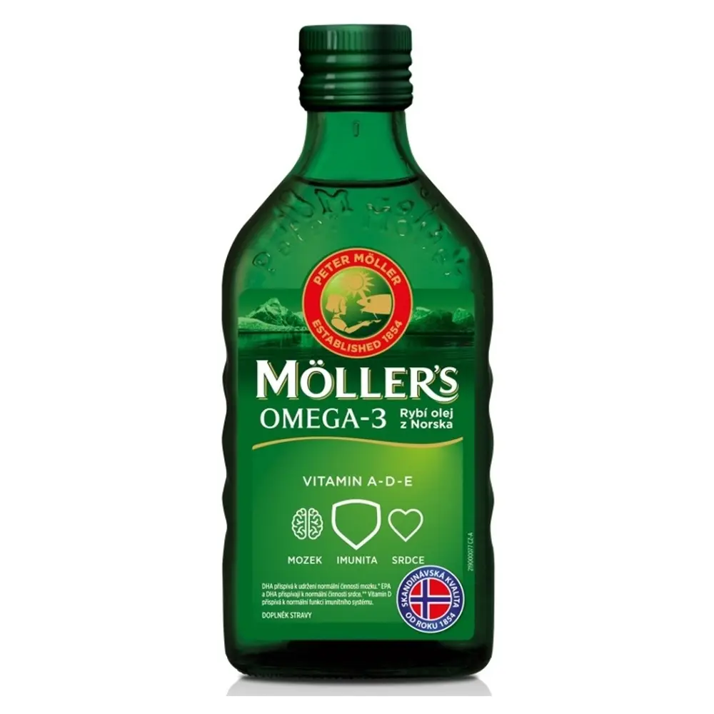 Möller`s rybí olej Omega 3 z tresčích jater s ovocnou příchutí 250 ml