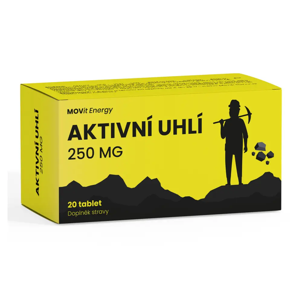 MOVit Aktivní uhlí 250mg 20 tablet