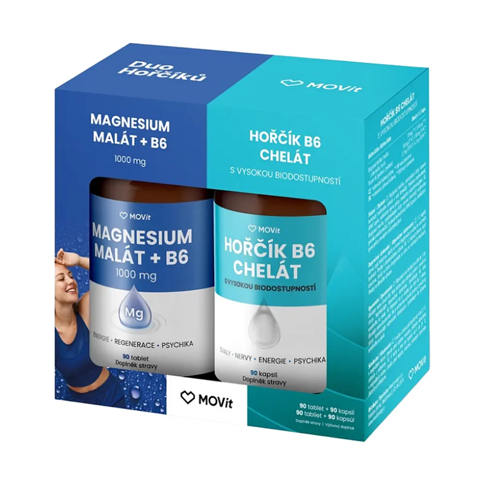 MOVit Duo Hořčíků Malát+B6&Chelát cps.90+tbl.90
