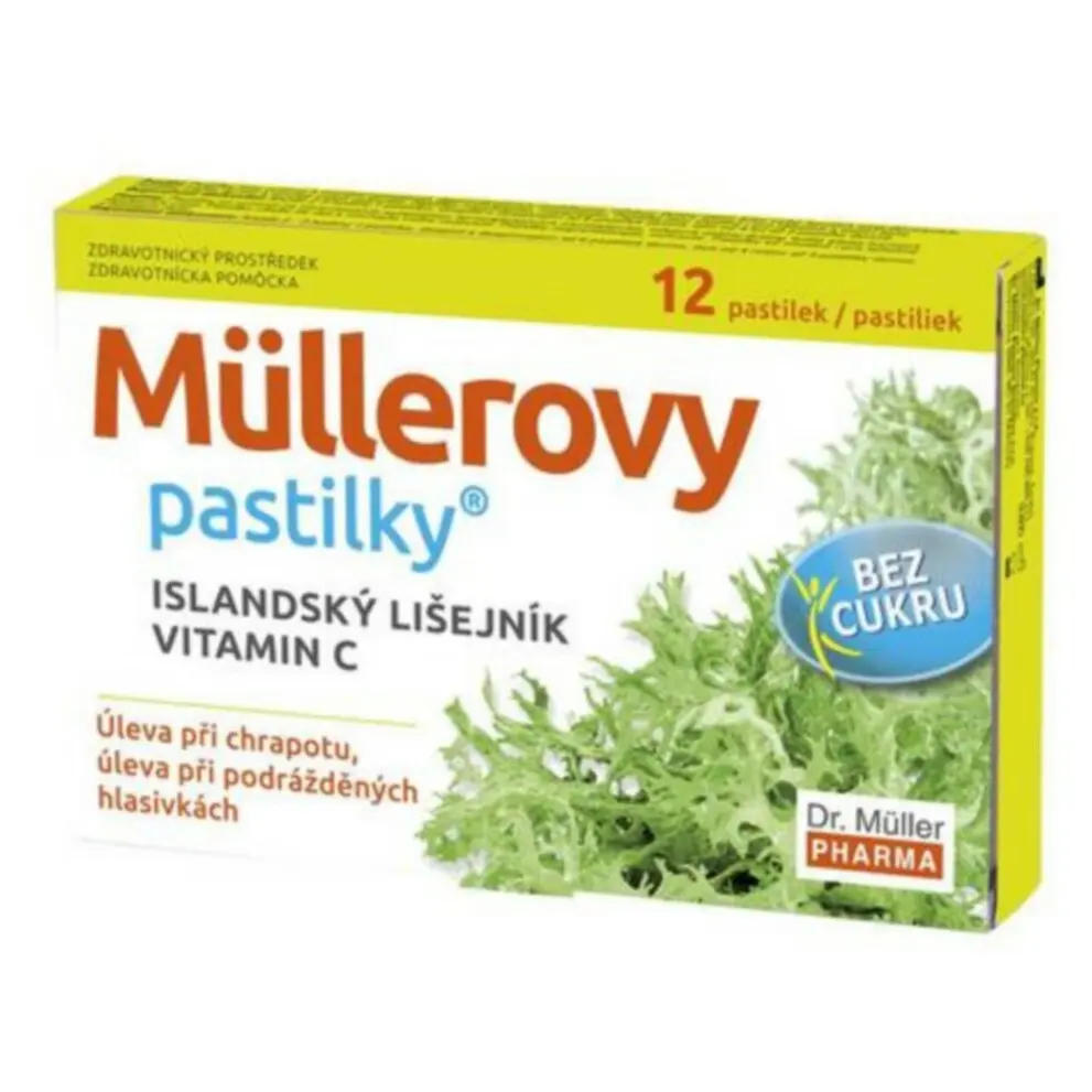Dr. Müller Pharma Müllerovy pastilky s isl.lišej.bez cukru 12ks