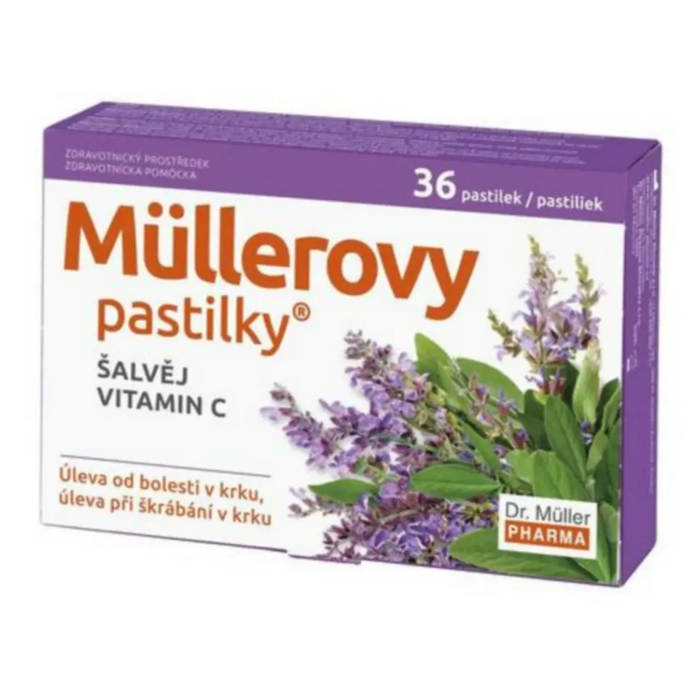 Müllerovy pastilky se šalvějí bez cukru 36ks ZP