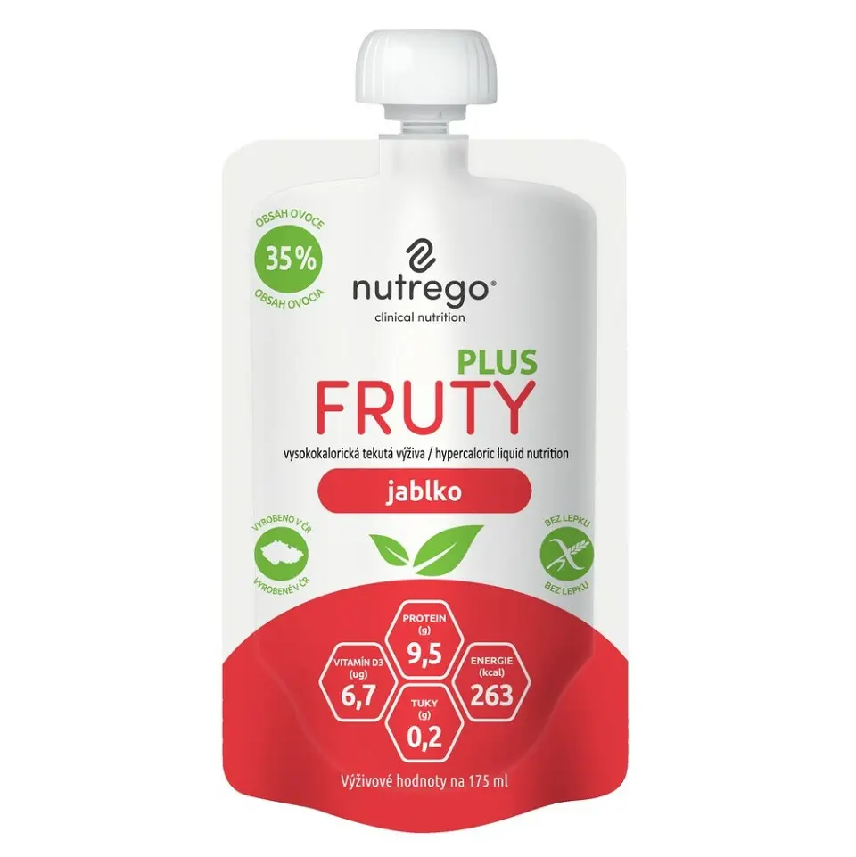 NUTREGO Fruty plus výživa jablko 4 x 175 ml