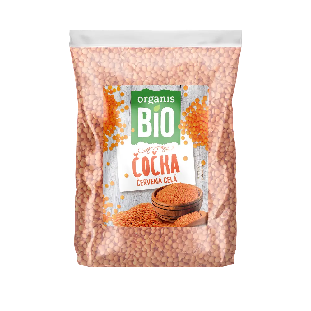 Organis Celá červená čočka BIO, 500 g