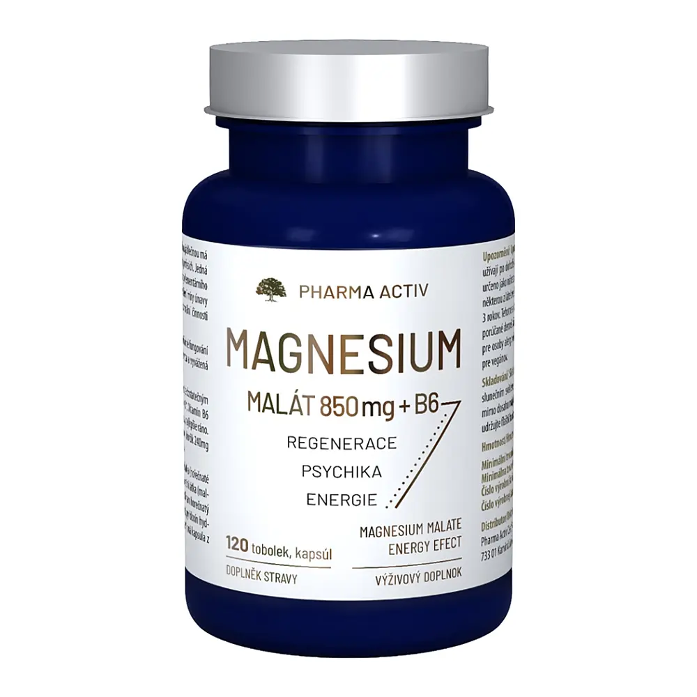 PHARMA ACTIV Magnesium MALÁT 850 mg + B6 120 tobolek