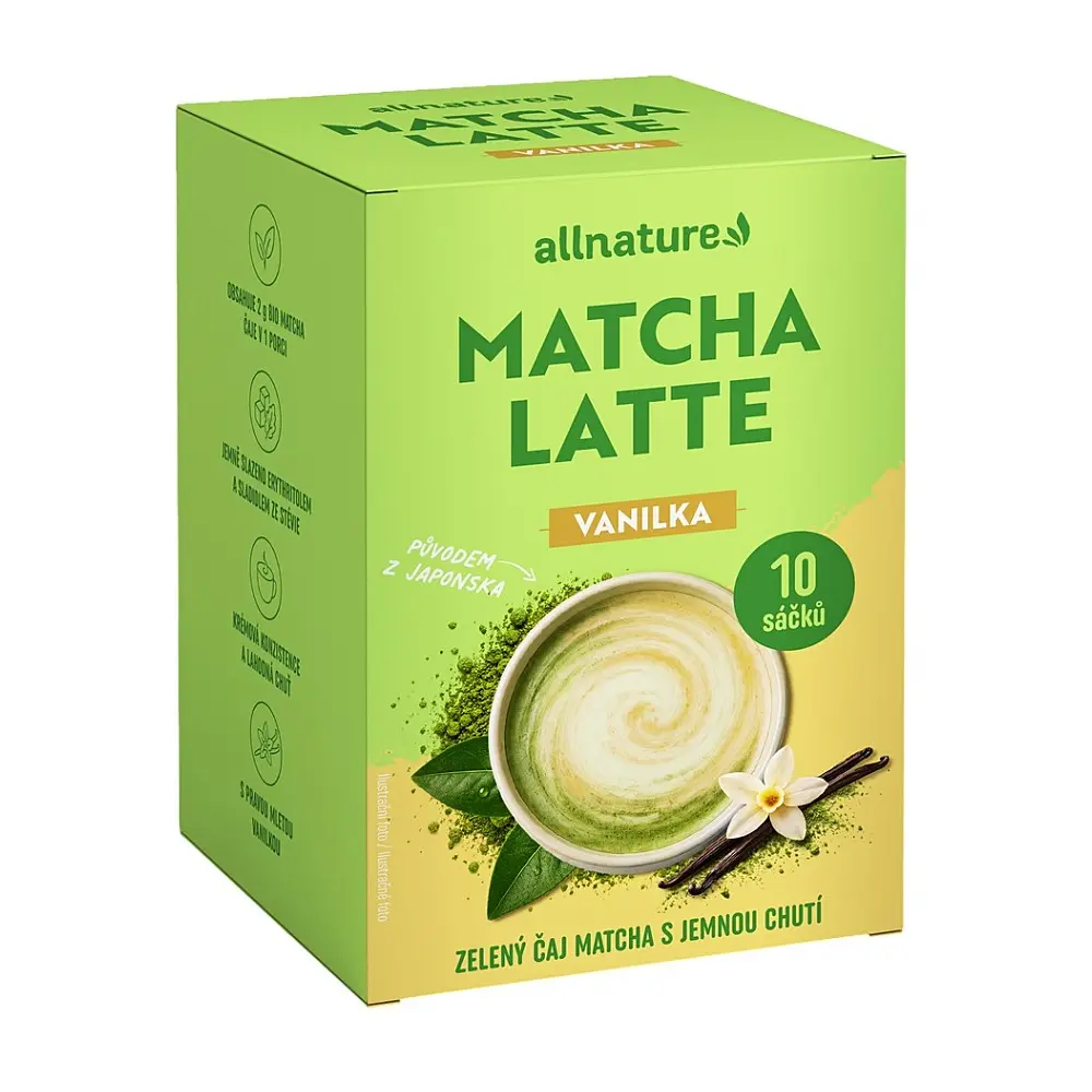 Allnature Matcha latte vanilka 10x17g