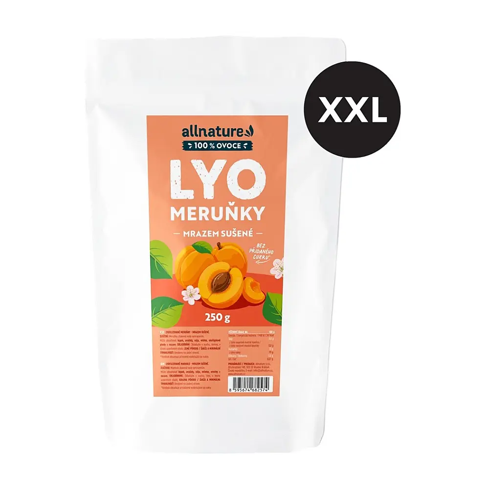 ALLNATURE Meruňky sušené mrazem XXL 250 g