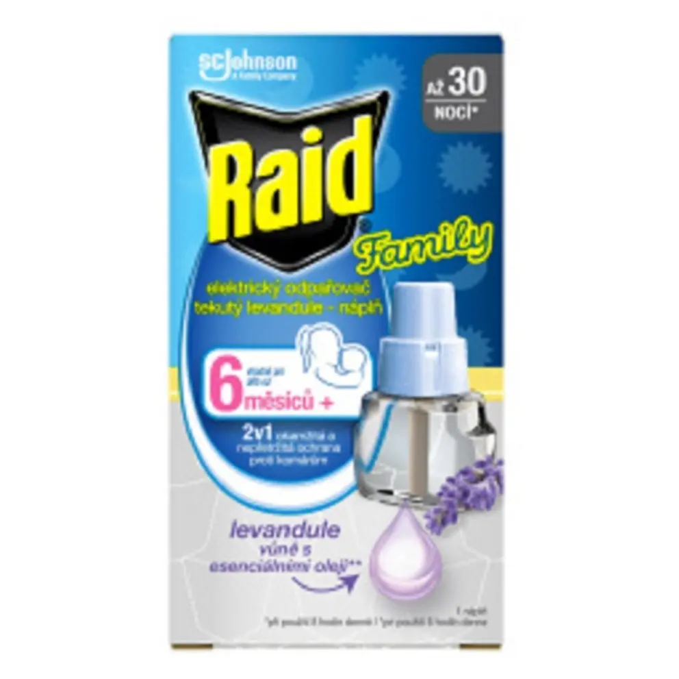 Raid náplň pro elektrický tekutý odpařovač 2v1, levandule, 21 ml