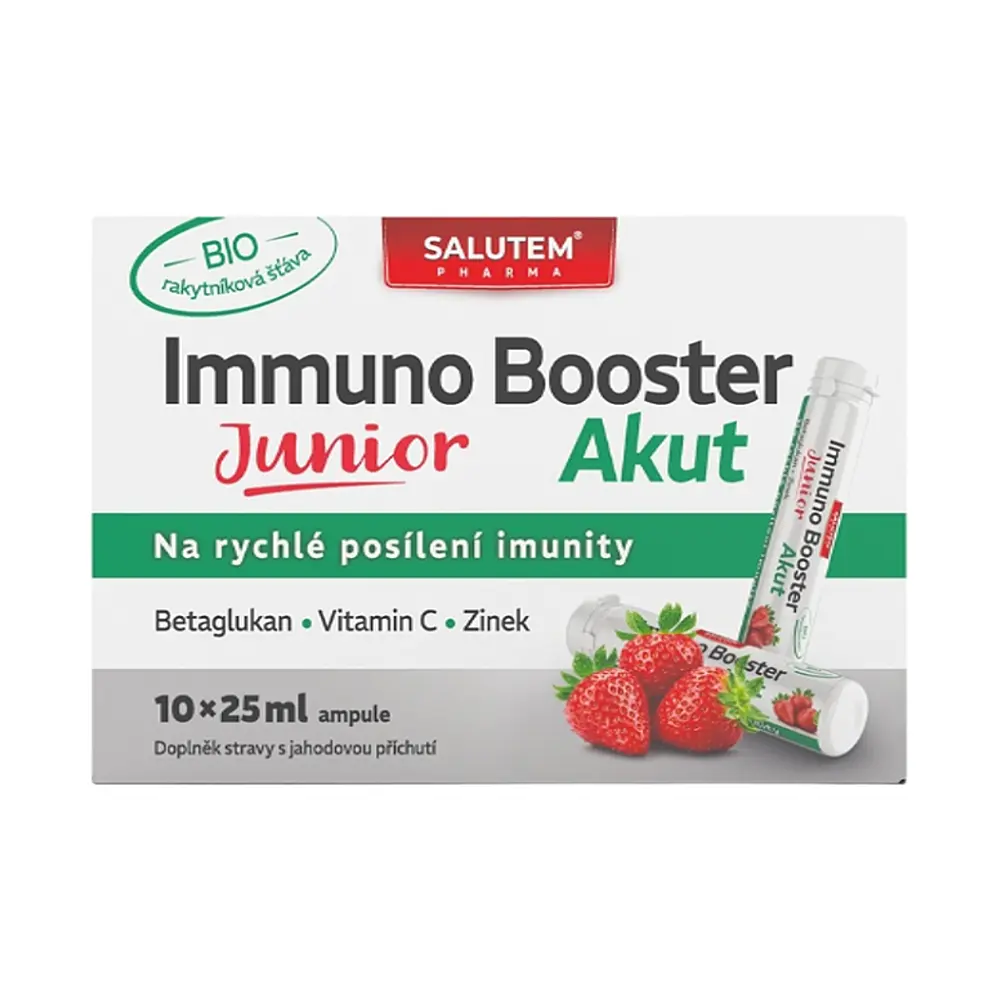 SALUTEM Immuno Booster Akut Junior jahoda 10 x 25 ml