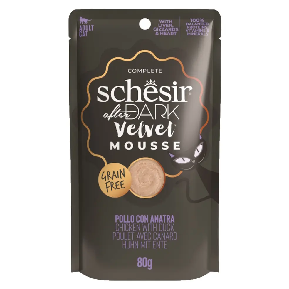 Schesir Cat Kapsa After Dark Velvet mousse Kuře/kachn80g