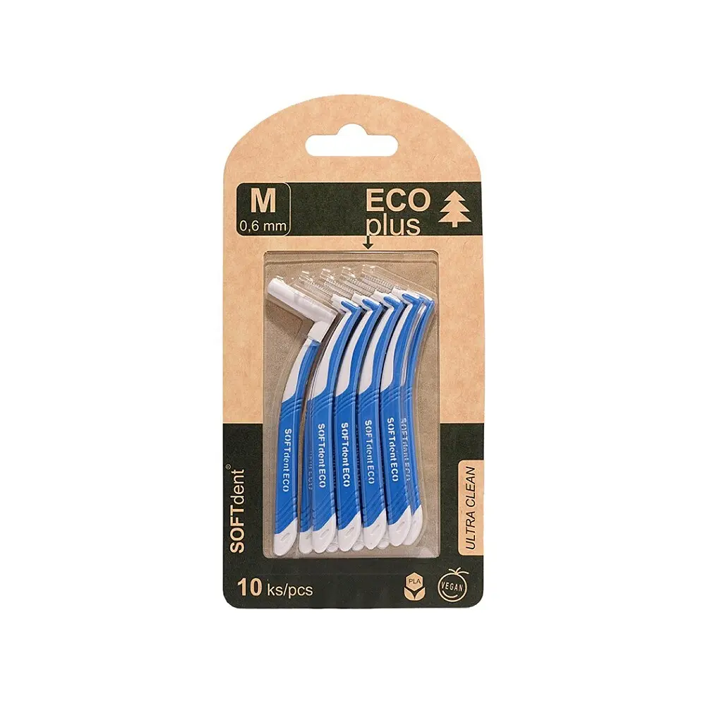 SOFTDENT ECO Mezizubní kartáček zahnutý 0,6 mm 10 ks