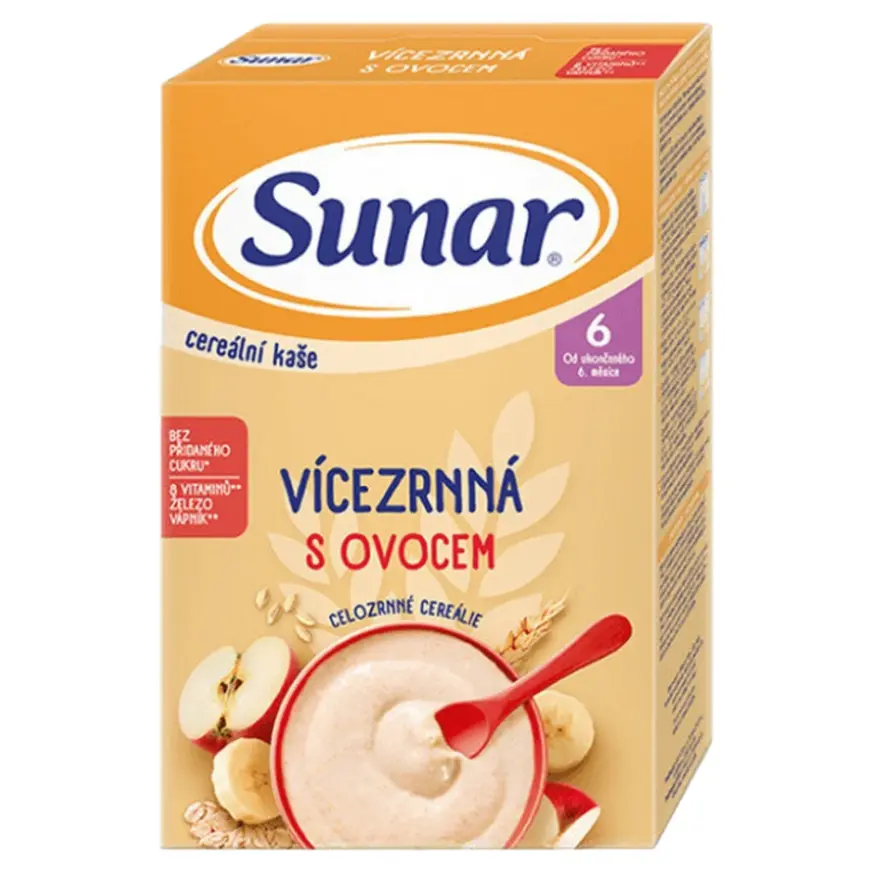 SUNAR Cereální kaše vícezrnná s ovocem 210 g