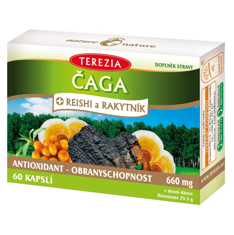 TEREZIA Čaga+Reishi a Rakytník cps.60