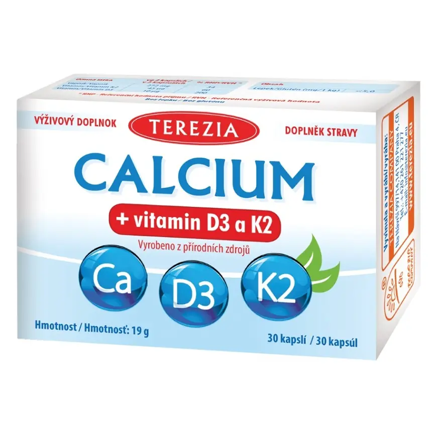 Terezia Calcium + D3 a K2, doplněk stravy 30 ks