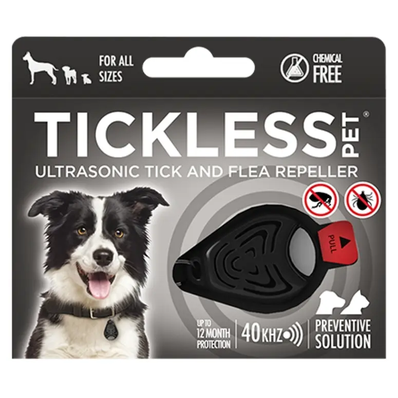 TICKLESS PET Ultrazvukový odpuzovač klíšťat a blech pro psy barvy black