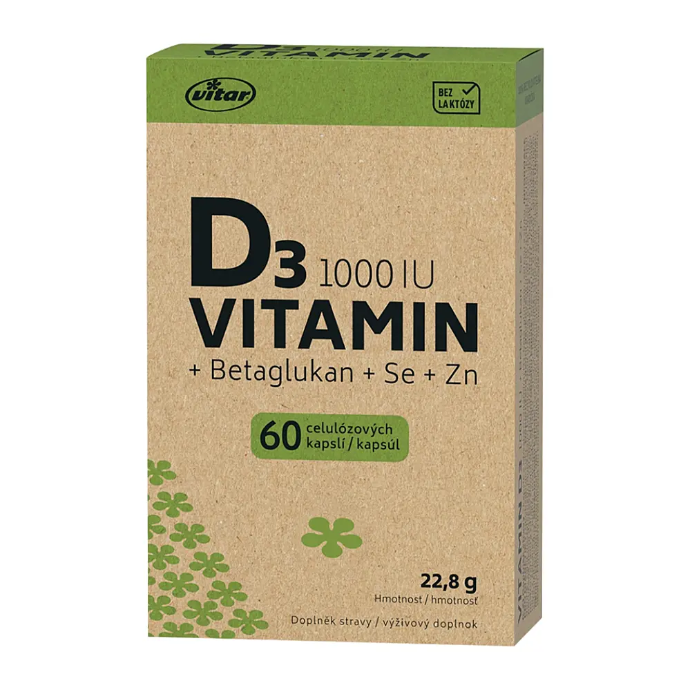 VITAR Origin Vitamin D3 1000IU + betaglukan 60 kapslí