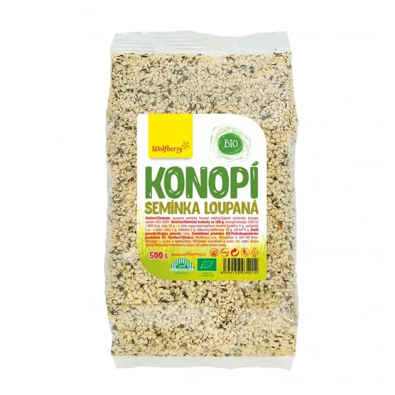 Wolfberry konopné semínko loupané Bio 500 g