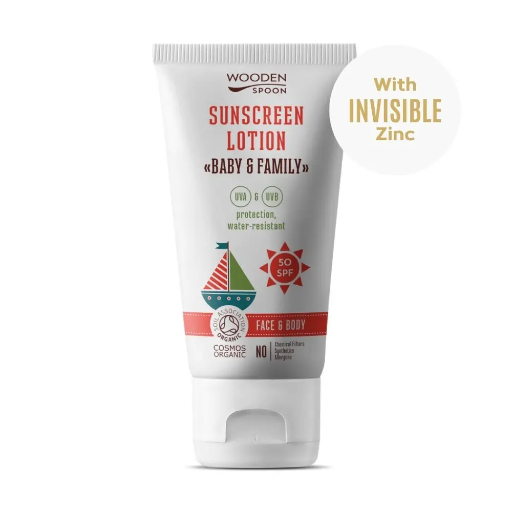 WOODENSPOON Opalovací tělové mléko Baby & Family SPF 50 150 ml
