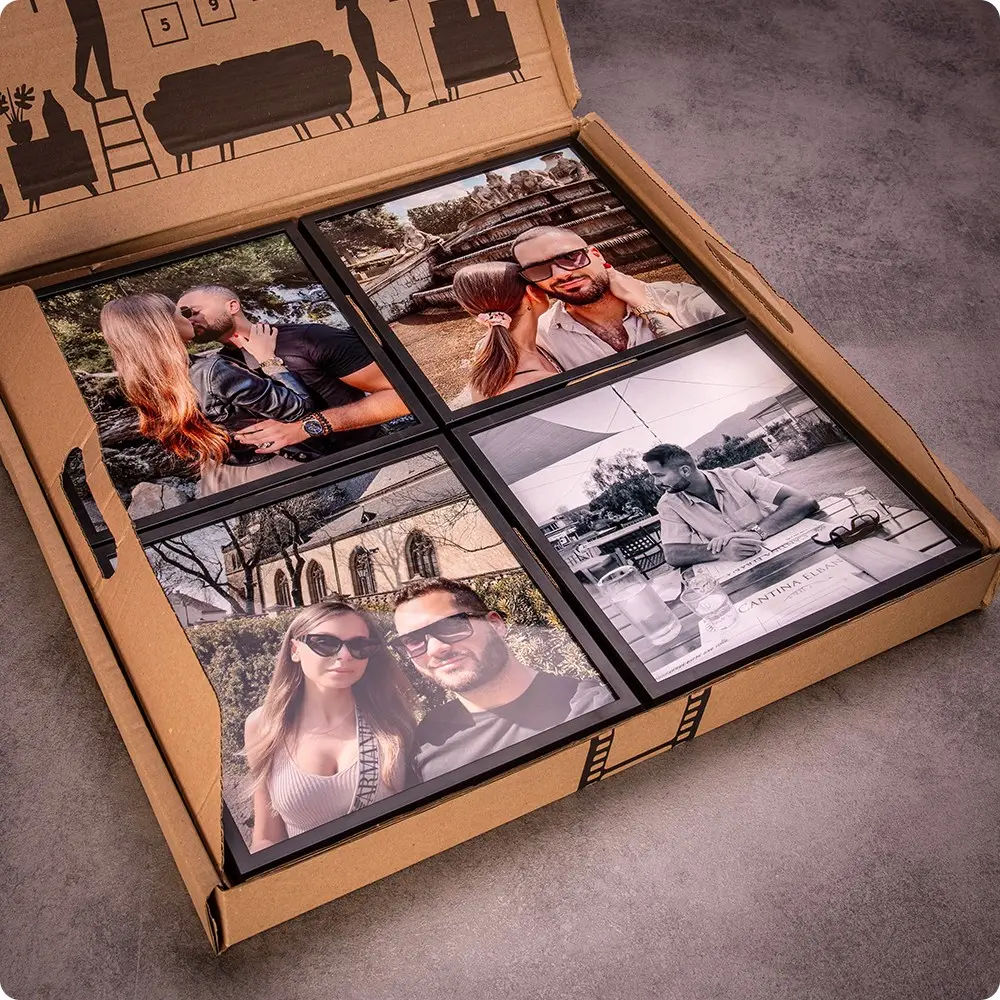 50% SLEVA Bez vrtání | Fotorámeček na zeď + fotka | Stříbrný | Samolepící fotorámeček na zeď, dárek k valentýnu s fotkou, dárky z fotek, bez vrtání, s