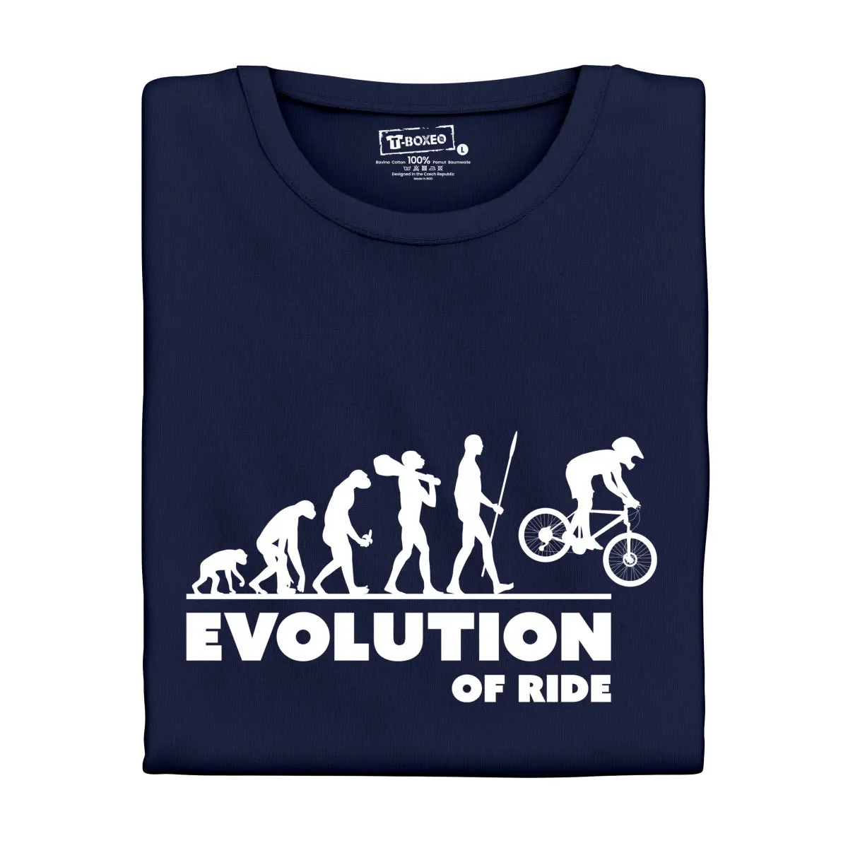 Pánské tričko s potiskem "Evolution of Ride" | Dárek k narozeninám, svátku, výročí, vánocům | Dárek pro muže, ženu | Vtipné tričko | 100% bavlna | dár