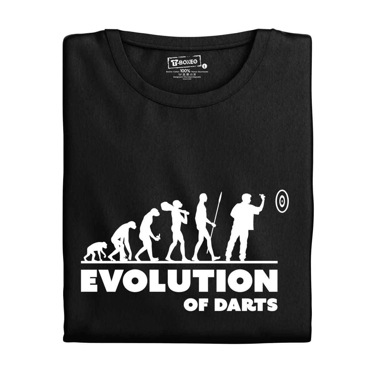Pánské tričko s potiskem "Evolution of Darts" | Dárek k narozeninám, svátku, výročí, vánocům | Dárek pro muže, ženu | Vtipné tričko | 100% bavlna | dá