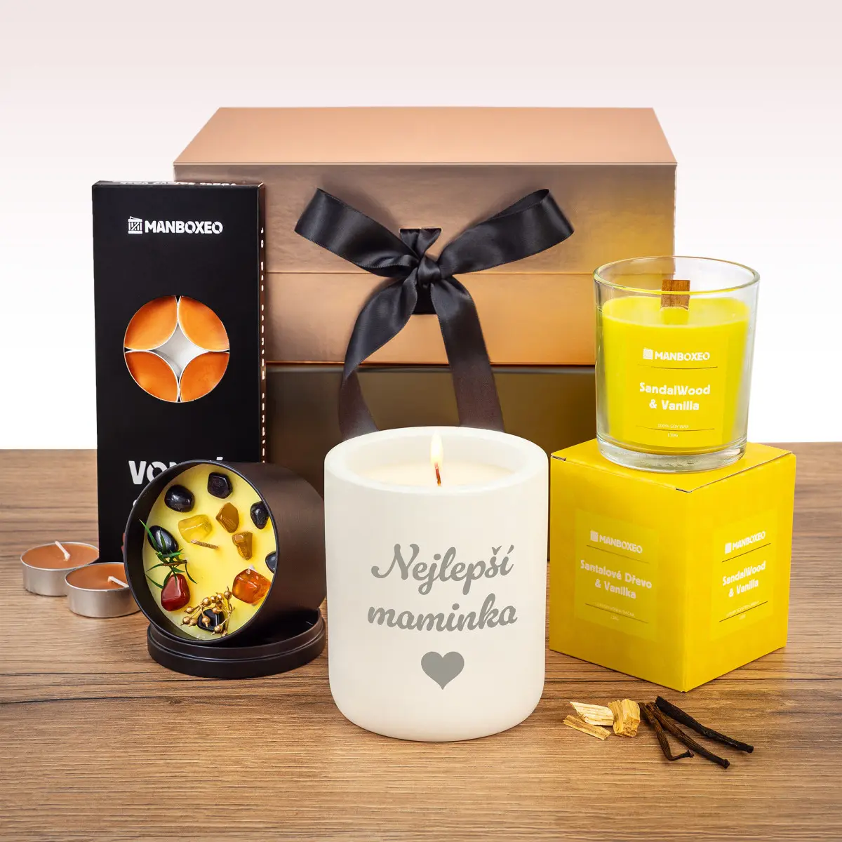Giftboxeo pro maminku plné svíček - vanilka