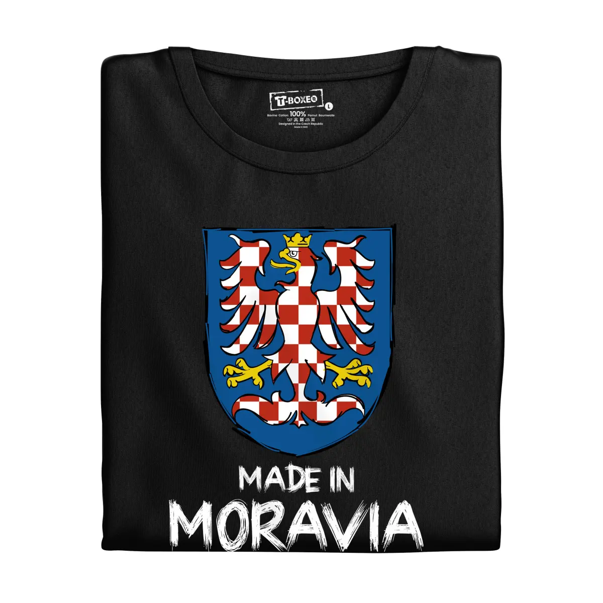 Pánské tričko s potiskem “Made in Moravia” | Dárek k narozeninám, svátku, výročí, vánocům | Dárek pro muže, ženu | Vtipné tričko | 100% bavlna | dárek