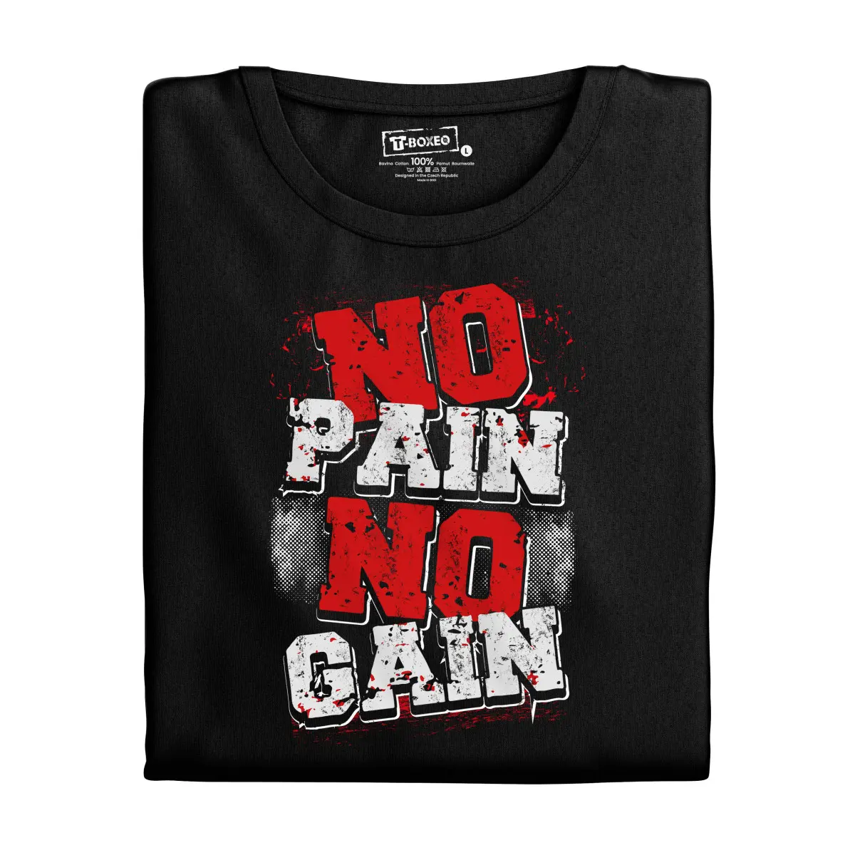 Pánské tričko s potiskem “No Pain, No Gain” | Dárek k narozeninám, svátku, výročí, vánocům | Dárek pro muže, ženu | Vtipné tričko | 100% bavlna | dáre