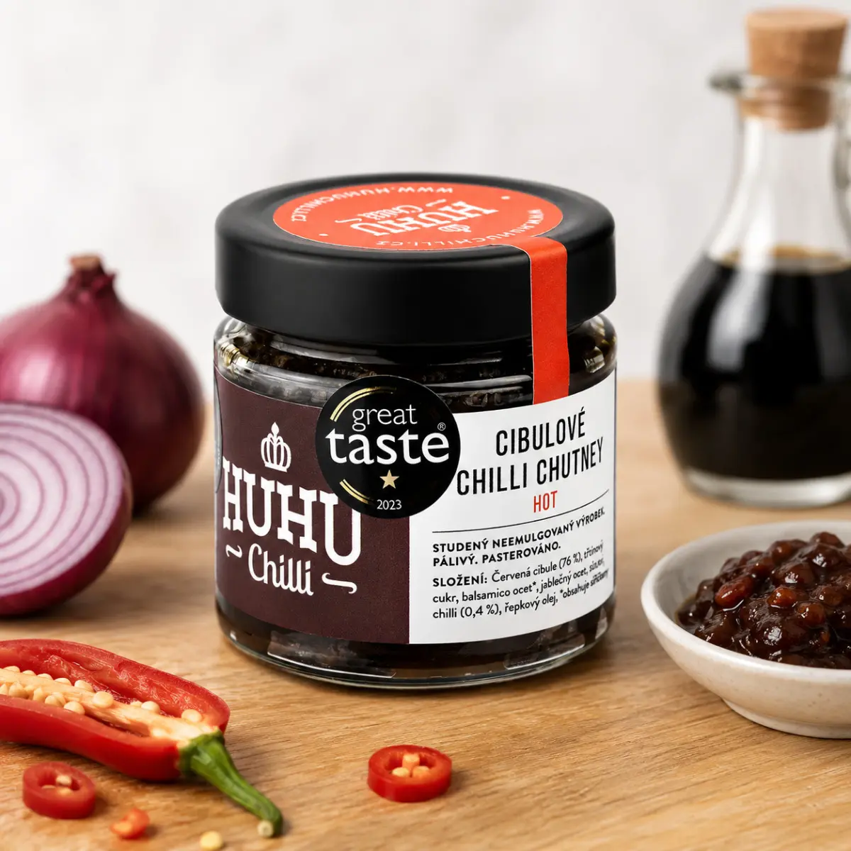 Huhu Chilli cibulové chutney 200ml hot