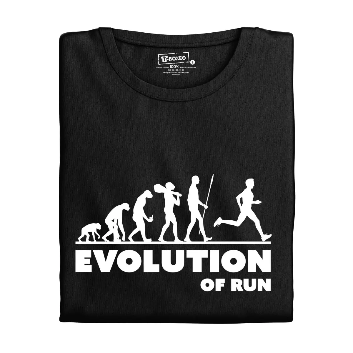Pánské tričko s potiskem "Evolution of Run" | Dárek k narozeninám, svátku, výročí, vánocům | Dárek pro muže, ženu | Vtipné tričko | 100% bavlna | dáre