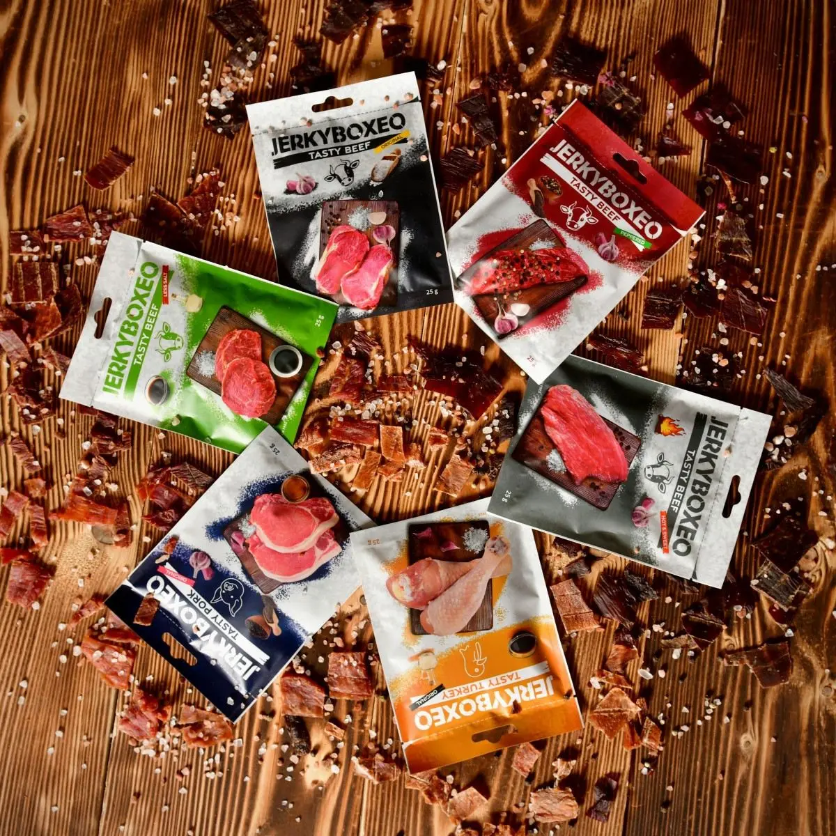 Set prémiového sušeného masa Jerkyboxeo