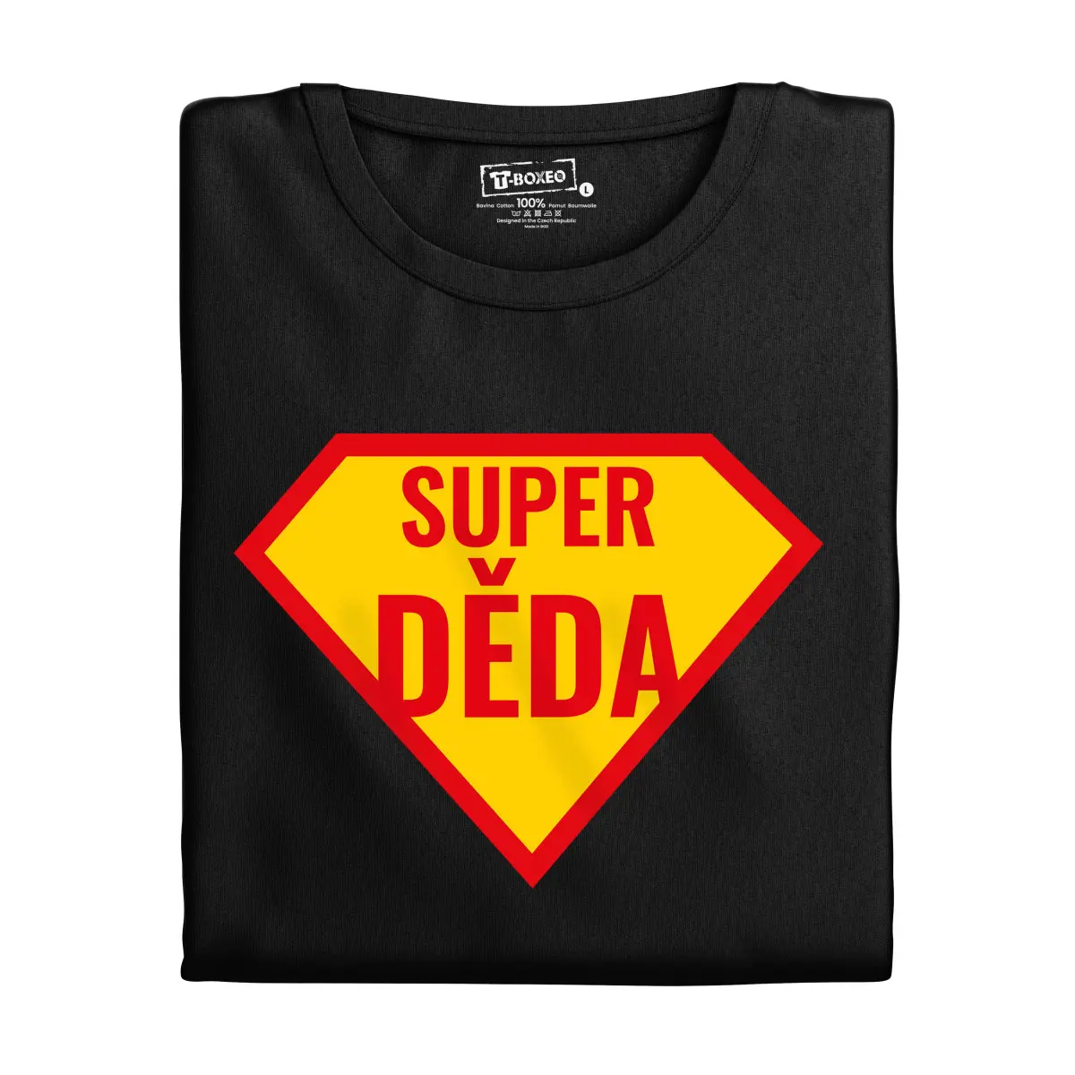 Pánské tričko s potiskem “Super děda” | Dárek k narozeninám, svátku, výročí, vánocům | Dárek pro muže, ženu | Vtipné tričko | 100% bavlna | dárek k vá